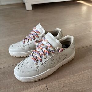 P448 White Sneakers with Multicolor Laces Brand New, NOT AVAILABLE ANYMORE!